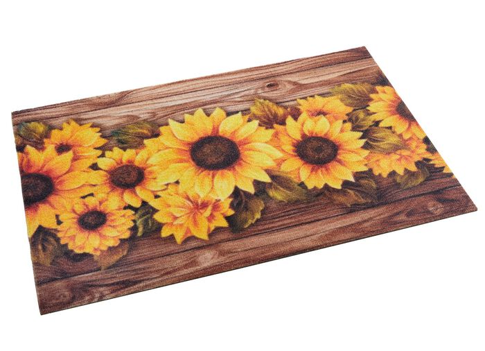 Deurmat met zonnebloemmotief 