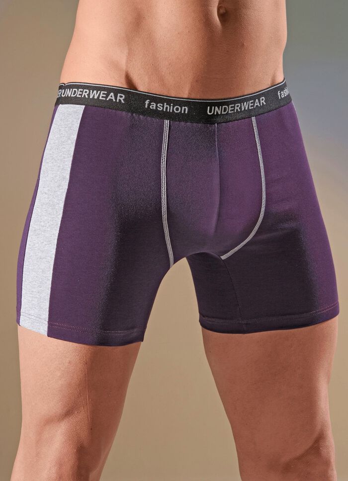 Set van drie broeken met elastische tailleband en gekleurde inzetstukken 