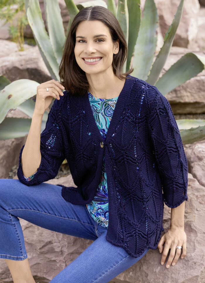 Cardigan met opvallende haaklook 