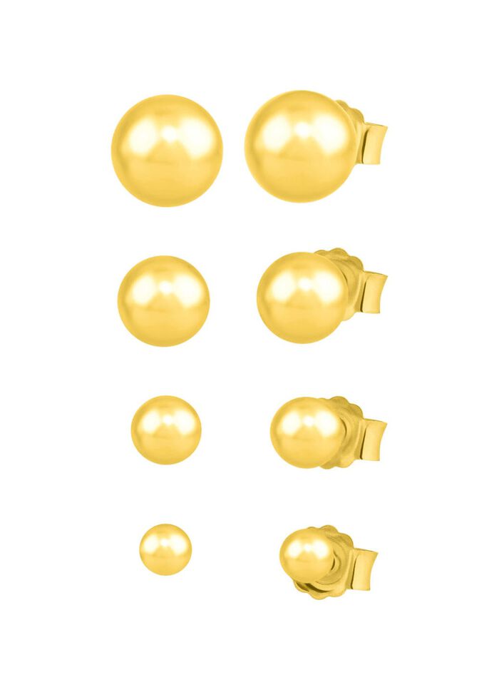 Elegante vergulde oorstekersset, 4 paar 