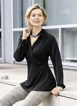 Verfijnd overhemd met polokraag in 2 kleuren ZWART