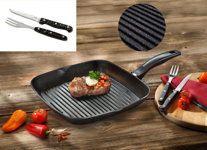 Stoneline&reg; grillpan gemaakt van gegoten aluminium 
