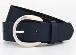 Modieuze leren damesriem, 3,5 cm breed MARINE