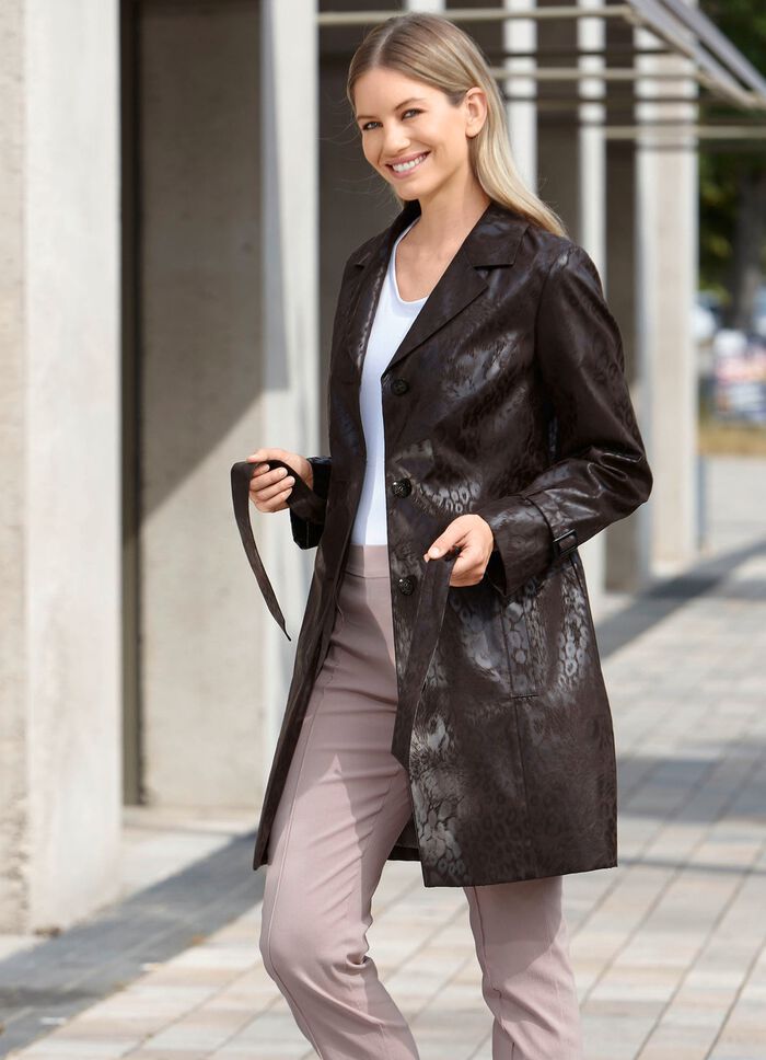 Korte mantel met ceintuur 