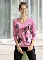 Mooi shirt met contrastprint ROZE