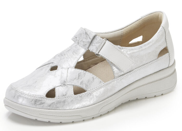 Slippers met luchtige openingen PARELWIT