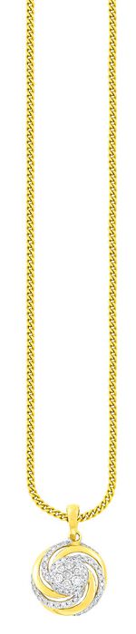 Interessante hanger met 7 briljant geslepen diamanten en 56 diamanten 