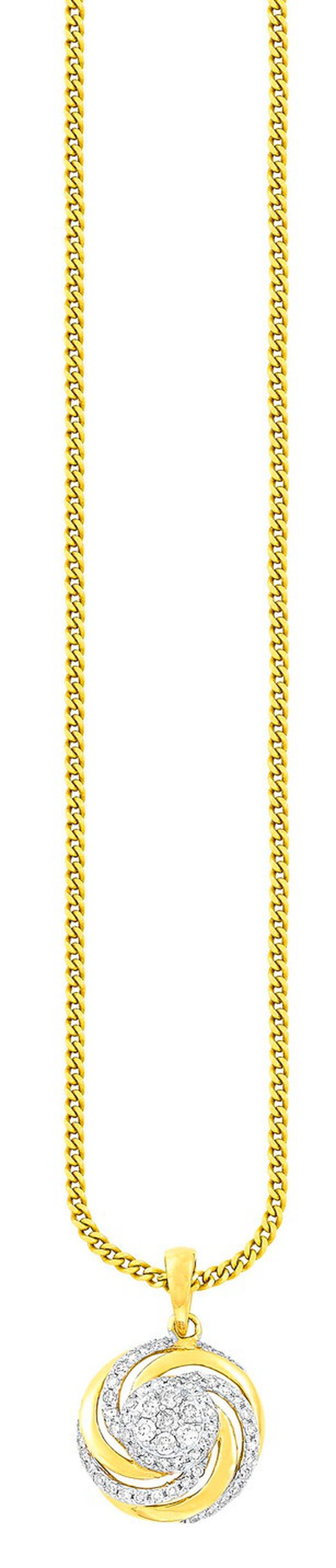 Interessante hanger met 7 briljant geslepen diamanten en 56 diamanten 