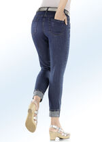 Elegante jeans in 7/8-lengte met mooie strass-versiering JEANSBLAUW