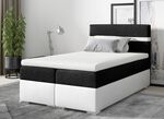 2-kleurig boxspringbed met bedbox en topper 