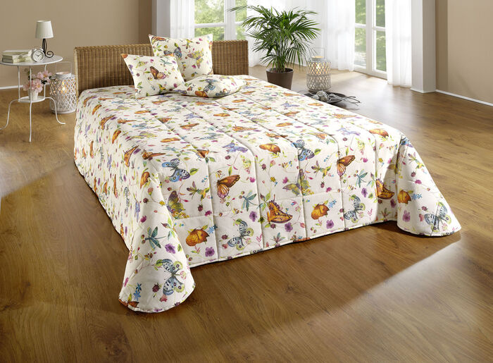 Bedsprei en kussenslopen met vlindermotieven KLEURRIJK