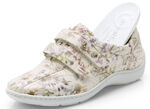 Waldläufer, comfortabele damespantoffels, breedte H, met uitneembaar voetbed ECRU-MULTICOLOR