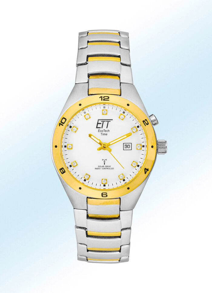 Radiogestuurd dameshorloge op zonne-energie in bicolor 