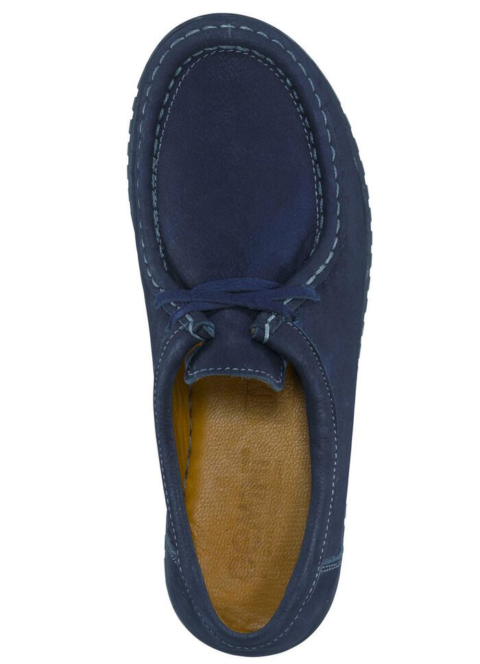 Mocassin-veterschoenen van rundnubuckleer MARINE