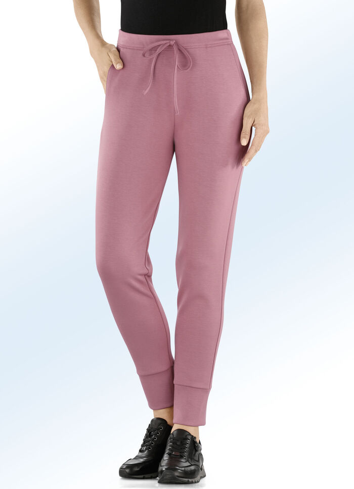 Jerseybroek in joggingbroekstijl geschikt voor in de stad DONKER ROS&Eacute;