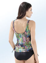 Laurina tankini met zachte cups, kan aan de zijkant geplooid worden 