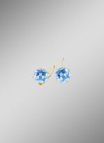 Blauwe topaas oorbellen met hoepelsluiting 