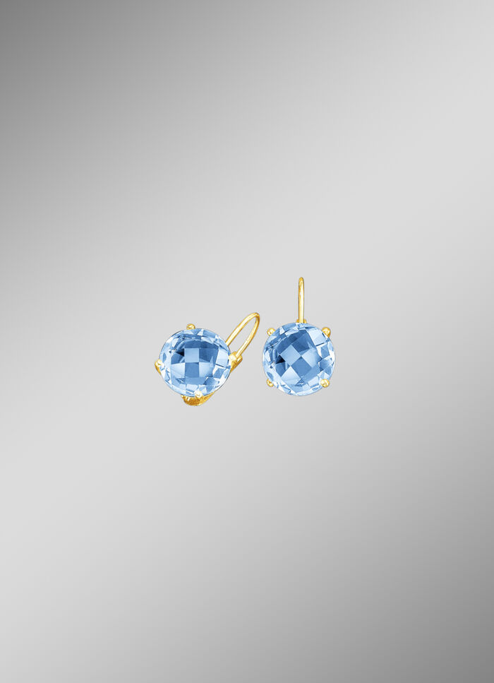 Blauwe topaas oorbellen met hoepelsluiting 