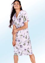 Set van twee nachthemden met knoopsluiting, bies en ronde split 