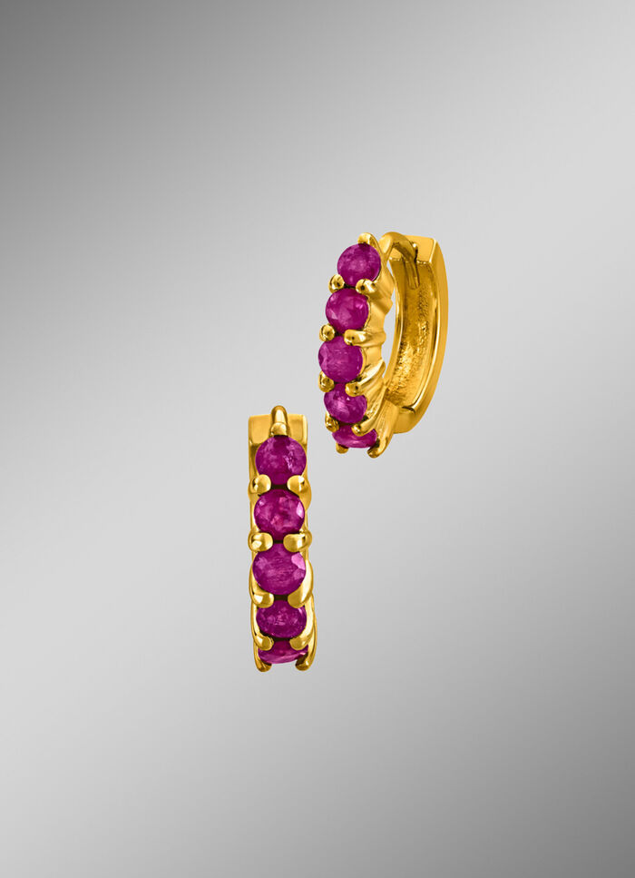 Opvouwbare oorringen met robijnen