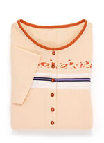 Set van twee nachthemden met geplaatste print op de voorkant 1X BLEU, 1X APRICOT