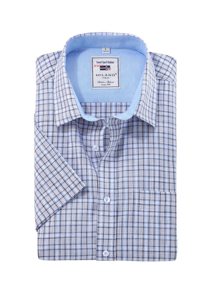 Geruit "Milano Italy" shirt in 4 kleuren 