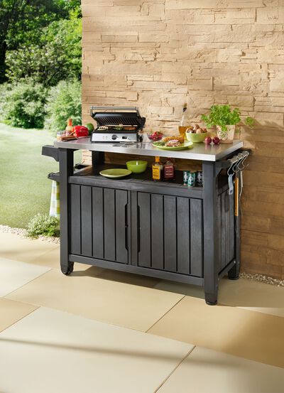 BBQ tafel Unity met RVS werkblad 