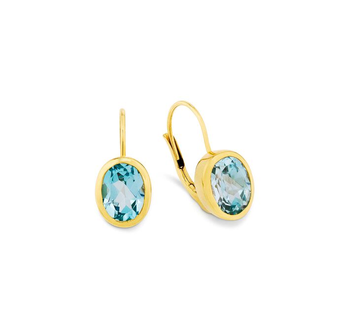 Charmante oorbellen met blauwe toasjes 