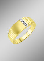 Gematteerde herenring met 6 diamanten 