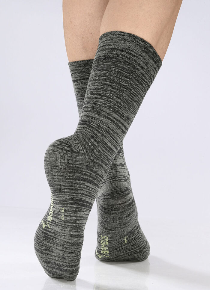 Six-pack sokken in verschillende kleurstellingen 2 X OLIJF, 2 X KAMEEL, 2 X CHOCOLADE