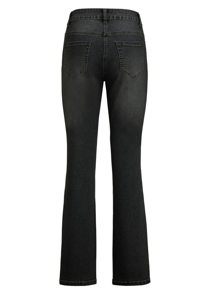 Jeans met licht uitlopende pijpen ZWART