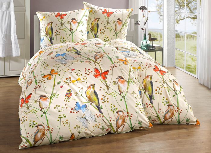 Zacht-Renforc&eacute; beddengoedset met all-over digitale print 