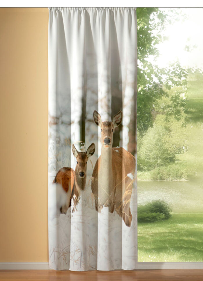 Verduisteringsgordijn met digitale print, doorkijkdicht en thermisch isolerend 