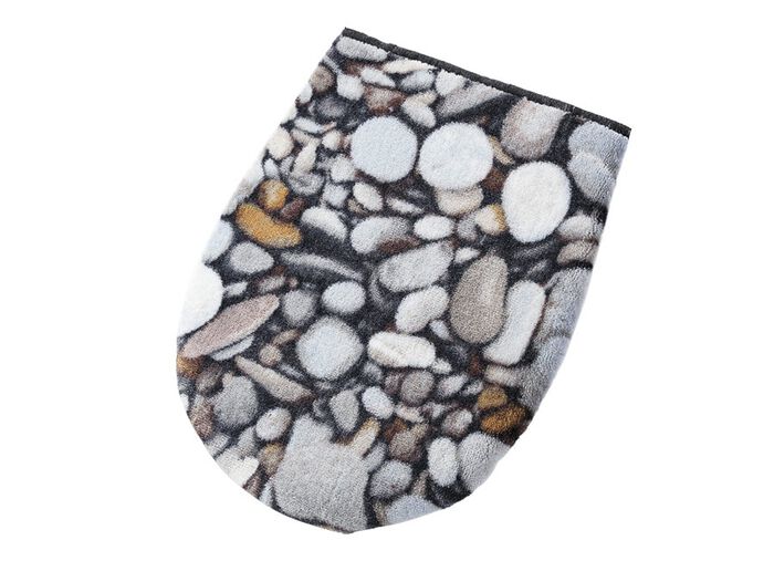 Onderhoudsvriendelijke en duurzame badmattenset met kiezelsteen-motief 