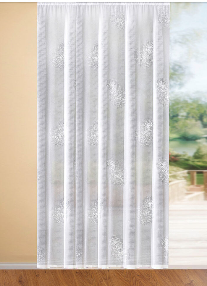 Glasgordijn met automatische plooiband 