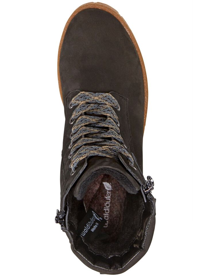 Waldl&auml;ufer veterlaarzen gemaakt van het beste nubuckleer ZWART