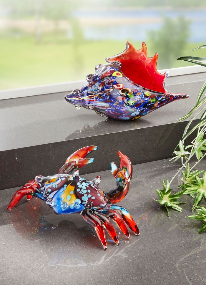 Kleurrijke glazen figuren BLAUW-ROOD