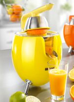 Citruspers met druppelstop en automatische start/stop GEEL