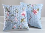 Sprei en kussenslopen met bloesemranken BLAUW-MULTICOLOR
