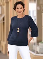 Trui met raglanmouwen in Ajourdessin 