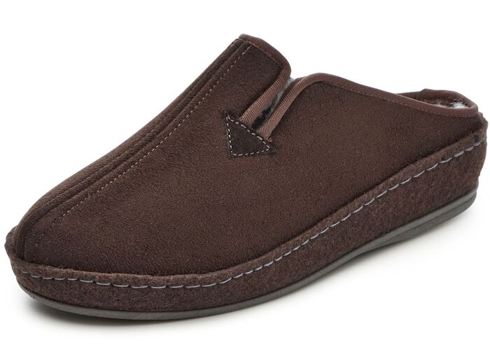 Gevoerde herenslippers, met scheerwol 