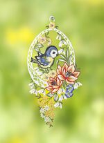 Raamdecoratie van echt kantwerk uit Plauen 