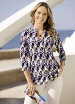 Overhemdblouse met V-hals 