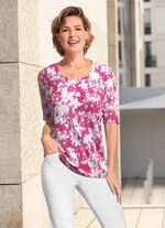 Shirt met bloemenmotief PINK-WEISS