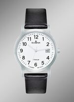 Herenhorloge met titanium kast en leren band 