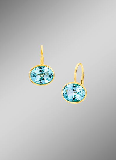 Oorbellen met blauwe topaas 