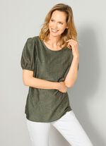 Combisterke slip-on blouse OLIJFGROEN