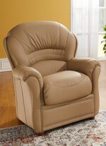 Gestoffeerd meubilair met bekleding van echt leer TAUPE