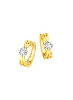 Opengewerkte opvouwbare oorringen met 20 diamanten 