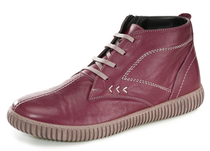 Gemini veterlaarsje met decoratieve stiksels ROBIJNROOD